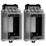 ENERLITES Outdoor Outlet Cover Extra-Duty in-Use Weatherproof Outdoor Decorator/GFCI Receptacle Outlets, Weatherproof Enclosure, 1-Gang 6.1”H x 3.4”W x 2.8”D, Clear Cover, IUC1V-D-2PCS, 2 Count