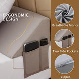 Bedluxe King Bed Wedge Pillow for Headboard, Wedge Pillow Headboard, Bed Gap Filler - Fill The Gap (0-7")(Gray, 76"x10"x6")