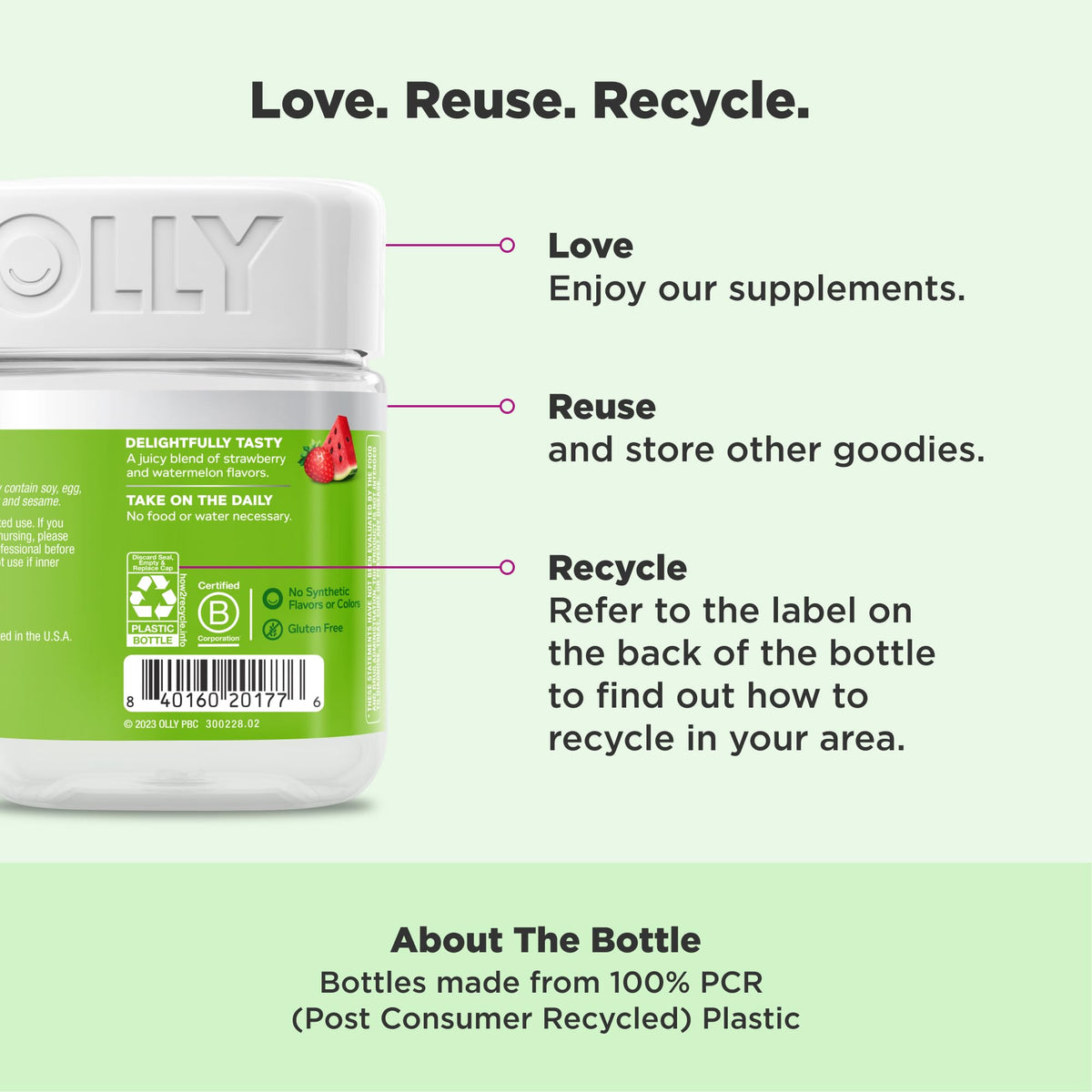 OLLY Fiber Gummy Rings, Prebiotic Fiber, Digestive Health, 50 Count