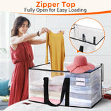 BlissTotes Moving Bags, 10-Pack Storage Bags, Moving Bags Heavy Duty Extra Large, Moving Totes, Clear Moving Bags, Reinforced Handles & Tag Pocket, Christmas Totes (125L)