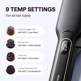 Wavytalk Wet to Straight Hair Straightener, Titanium 1.75 Inch Vent Sesh Wide Flat Iron, Straightener for Damp or Dry Hair with Dual Voltage Leave Silky & Smooth, Black