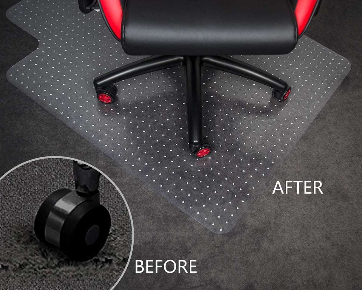 HOMEK Studded Carpet Chair Mat, 48” x 36” Heavy Duty Office Desk Chair Mat for Carpet