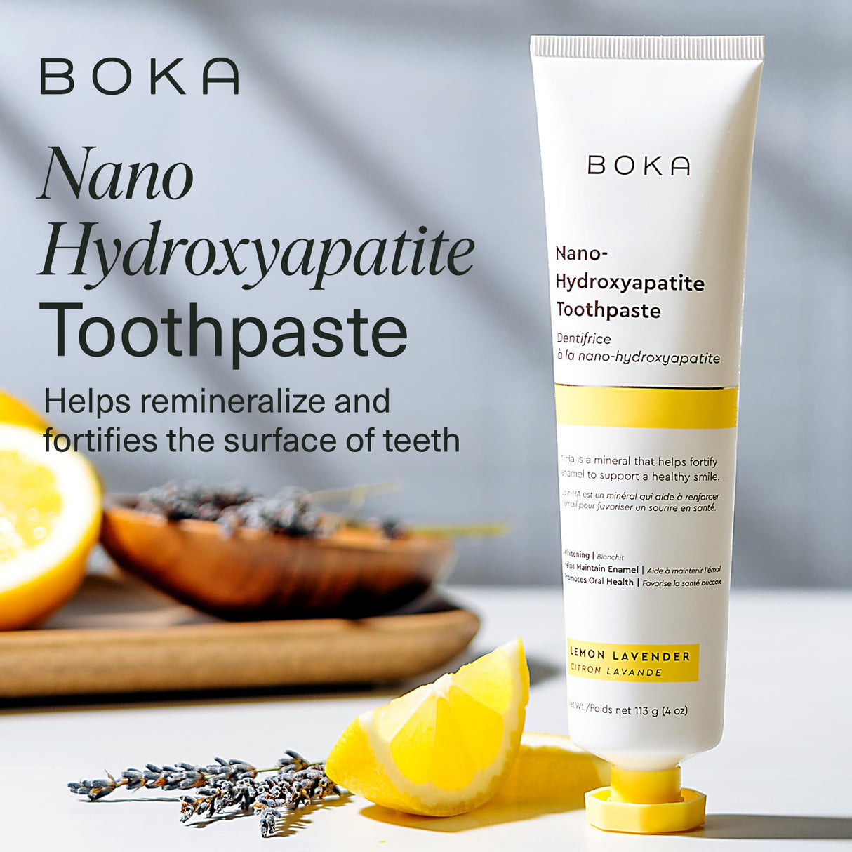 Boka Fluoride Free Toothpaste Nano Hydroxyapatite, Helps Remineralize, Appropriate for Sensitive Teeth, Whitening - for Adult, Kids Oral Care - Refresh Mint Flavor, 4 Fl Oz 3Pk