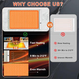 FYY Warming Mat for Food with Heat Resistant Pad, Prevent Countertop Cracks, Keep Meal Warm, Rapid and Full Surface Heating, 6 Temp Settings 6H Timer, Upgraded Rollable Portable Food Warmer Mat Khaki