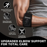 Tennis Elbow Brace for Men & Women, Elbow Brace for Tendonitis and Tennis Elbow and Golfer's Elbow, Adjustable Elbow Strap (Black, One Size Regular)