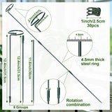 Mwellewm 6 Sets Plant Stakes 12/25/36 Inch Adjustable Plant Support Stakes Tall for Indoor Outdoor Plant Holder Stick Steel Garden Stem Pole Amaryllis Stakes with 30 Clip for Tomato Orchid Lily Flower