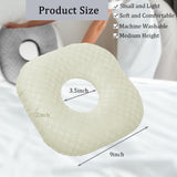 Wuronsa Ear Piercing Pillow for Side Sleepers, Pillow with an Ear Hole for CNH and Ear Pain Ear Inflammation Pressure Sores, O-Shaped Side Sleeping Pillow, Ear Guard Pillow (Cream)