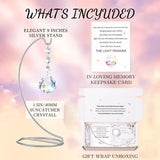 Sympathy Gifts for Loss of Loved One,Memorial Gifts for Loss of Mom Dad,40mm Crystal Suncatcher Idea is Suitable for Bereavement, in Memory, Condolences,Remembrance,with 9 Inch Silver Stand