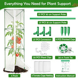 Tetutor 3 Pack Tomato Cages for Garden with Tomato Netting