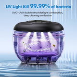 Upgraded Ultrasonic Retainer Cleaner Machine, 45kHz Ultrasonic Dentures Cleaner for Night Guards, Braces, Aligner, Toothbrush, Jewelry and More, 200ML Capacity, Black