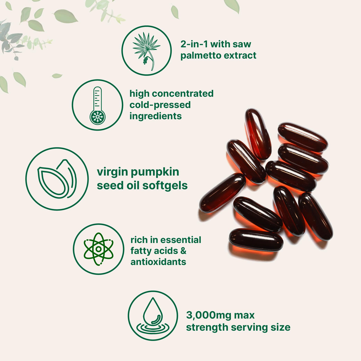 Micro Ingredients Pumpkin Seed Oil with Saw Palmetto, 3,000mg Per Serving, 150 Softgels | Cold Pressed, Pure Virgin Oil, Herbal Supplement | Supports Urinary, Bladder & Prostate Health | Non-GMO