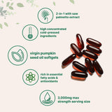 Micro Ingredients Pumpkin Seed Oil with Saw Palmetto, 3,000mg Per Serving, 150 Softgels | Cold Pressed, Pure Virgin Oil, Herbal Supplement | Supports Urinary, Bladder & Prostate Health | Non-GMO