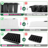 Heavy Duty Seed Starter Trays with 5'' Tall Humidity Domes & 2.75'' Deep Cells – 3-Pack (162 Cells Total) Reusable Plant Germination Kit, Durable Plastic Seedling Trays for Herbs, Vegetables