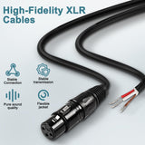 XMSJSIY XLR Microphone Cable Pigtail Bare Wire 3Pin XLR Speaker Audio Mic Cable Open End Connector Replacement Extension Cable for DJ/PA Subwoofer Mixer Amplifier - 4M/13.1FT (XLR Female)