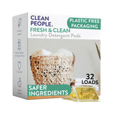 The Clean People Laundry Detergent Pods - Hypoallergenic Laundry Pods - Ultra Concentrated, Recyclable Packaging, Stain Fighting - Fresh Scent, 32 Pack