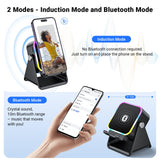 Induction Speaker with Phone Stand 5 in 1 Wireless Bluetooth Audio Black