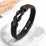 WIKHIA New Dad Gifts for Men, First Time Parents Gift Dad to Be Gift for Father's Day Birthday Christmas, Leather Bangle Bracelet for Daddy Him Husband