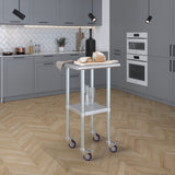 AmGood 20 in. x 20 in. Stainless Steel Work Table with Wheels | Metal Kitchen Food Prep Table | NSF