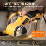 Electric Scissors, Cardboard Cutter, With LED Light, High-Efficiency Brushless Motor, 2000mAh Battery, Tungsten Steel Blade, Suitable for Cloth, Cardboard, Carpet Wire Rope Cutters Yellow
