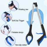 Tottist 2 Pack 32 Inch Commercial Trash Grabber for Elderly Assist, Heavy Duty Lightweight Reacher with Ergonomic Handle & Non-Slip Grip, Multi-Use Outdoor Home Garden Cleanup Mobility Aid Tool
