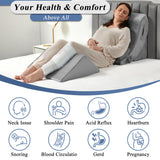 Axelrod 4PCS Orthopedic Bed Wedge Pillow Set, Post Surgery Foam for Back, Neck and Leg Pain Relief Comfortable & Adjustable Ortho Pillows- Anti Snoring, Heartburn, Acid Reflux & GERD Sleeping Grey