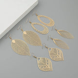 Starain 12 Pairs Gold Hoop Earrings for Women Long Layered Leaf Earrings Vintage Statement Dangle Drop Earring Set
