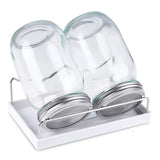 Sprouting Jar Kit-2 Wide Mouth Quart Mason Jars with 316 Stainless Steel Screen Sprout Lids, Drip Tray, Stand | Seed Sprouter Set for Growing Broccoli, Alfalfa, Mung Bean
