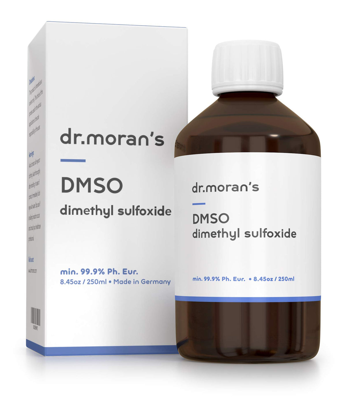 DMSO Pharma Grade 99.9% Ph. EUR. 8.45 fl oz - 250ml | Pure Liquid DMSO in Amber Glass Bottle | Undiluted & Odourless | Made in Germany