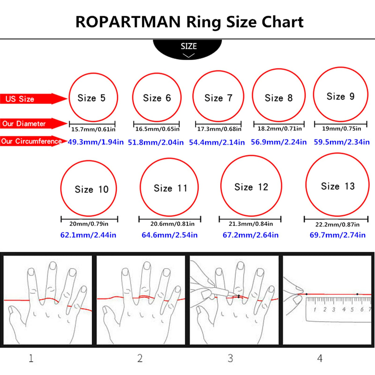 Ropartman 18K Gold Plated Roman Numeral Cubic Zirconia Ring for Men, Square CZ Gold Rings for Men, Spinner Silver Mens Rings Stainless Steel Size 5-13 (Gold Zirconia Ring, 8)