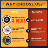 BIEAMA 2 Pack 10" Solid Rubber 4.10/3.50-4 Flat Free Tire, Raised Tread