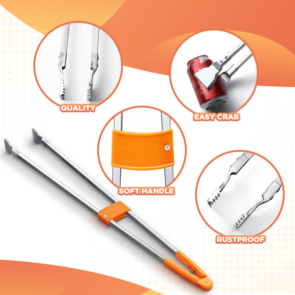 LOYIM 4 Pack 36" Reacher Grabber Tool Lightweight Litter Pick up Sticks Aluminum Rustproof Trash Grabber Garbage Picker Grabber Garden Leaf Cleaning Trash Tong Reaching Assist Tool for Elderly