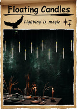 Leejec 20pcs Flameless Taper Floating Candles with Magic Wand Remote, Flickering Warm Light, Battery Operated 6.1" LED Electric Window Candle, Decor for Christmas, Wedding, Halloween, Birthday Party