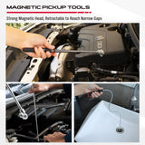 6-Piece Telescoping Magnetic Pickup Tools Set: 31in Portable Magnetic Pickup Stick, 25in Pen-Style Magnetic Pickup Tool, 20in Flexible Bendable Spring Magnet Stick with 4in 9in Magnet Parts Tray