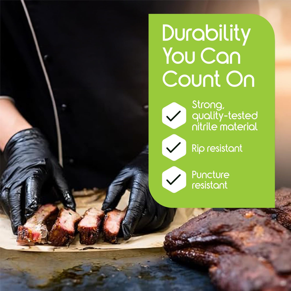 Inspire Black Nitrile Gloves | THE ORIGINAL Quality Black Gloves Disposable Latex Free | 4.5 Cooking (Nitrile, Large)