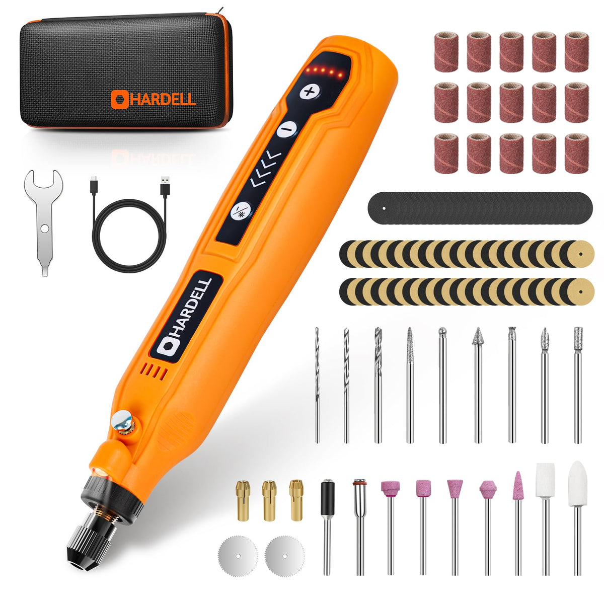 HARDELL Mini Cordless Rotary Tool, 5-Speed and USB Charging Rotary Too ...