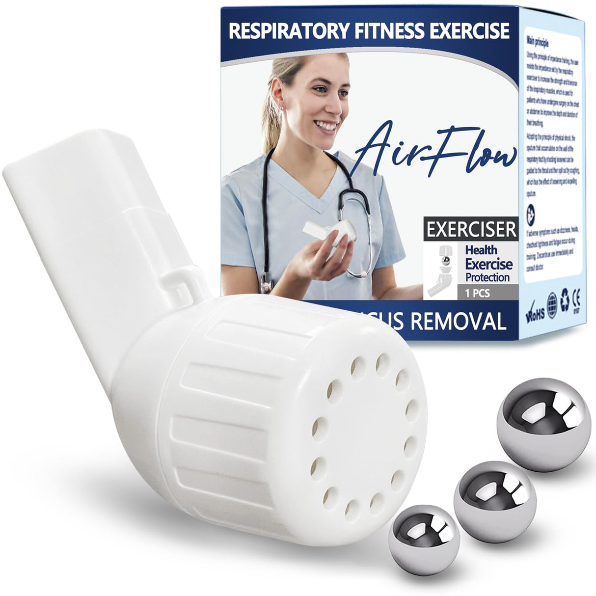Breathing Exercise Device for Lungs, Acapell Flutter Valve, Natural Mucus Clearance and Lung Expansion Device, Lung Exerciser Device