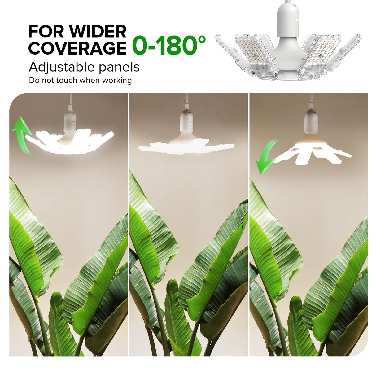 SANSI Hanging Grow Lights for Indoor Plants, 60W Hanging Plant Light with Timer, Adjustable 6-Panels, Full Spectrum, 4700LM, 4000K Daylight, Pendant Grow Light, 16.4FT Power Cord for Tall Large Plants
