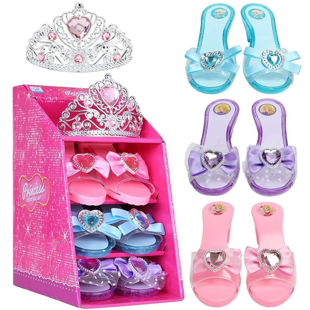 Mastom Girls Princess Dress Up Shoes and Tiara Play Set