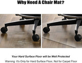 Office Chair Mat for Hard Wood Floors, 36 x 48 inches Clear Floor Mat for for Rolling Chairs, Heavy Duty Wood/Tile Floor Protectors for Home Office, Anti-Slip, Easy to Clean