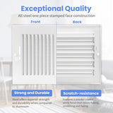 10 x 6 Inch [Duct Opening] Air Vent Covers for Wall or Ceiling - High Airflow 2 Way Steel Ventilation - Adjustable Wall/Ceiling Register, 11-3/4 Inch x 7-3/4 Inch [Overall Dimensions]