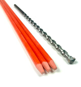 20 Pack - 72" x 5/16" Driveway Markers, Snow Stakes, Plow Stakes- Includes 12" Install Bit - Orange Reflective Fiberglass 6' (20)