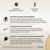 gflow vitamins Organic Maca Root Capsules 1500mg - Made with Black, Red, Yellow Peruvian Maca Root Extract & Black Pepper - 120 Vegan Pills - Supports Energy, Performance & Mood for Men & Women