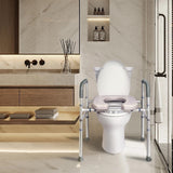 LimLuc Raised Toilet Seat with Handles, Width and Height Adjustable Commode Chair for Toilet with Arms and Widen Seat, Up to 400lbs, Raised Toilet Seat for Seniors, Handicap, Pregnant, Fits Any Toilet