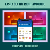 WiZ Connected Smart Light Bulbs, 4-Pack, Full Color A19 60W 800LM E26 LED Lights, Sunset/Sunrise Automation, Smart Bulbs with Motion Detection, Control with Voice or App