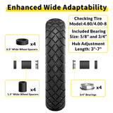 RONPOW 4.80/4.00-8 Flat Free Wheelbarrow Tire and Wheel, 16" Black 2-Pack