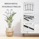 30 Inch Trellis for Climbing Plants Indoor 3 Pack Indoor Plant Trellis for Potted Plants Metal Garden Trellis for pots Indoor Outdoor for Monstera Pothos Vine Ivy Hoya(30inch Black)