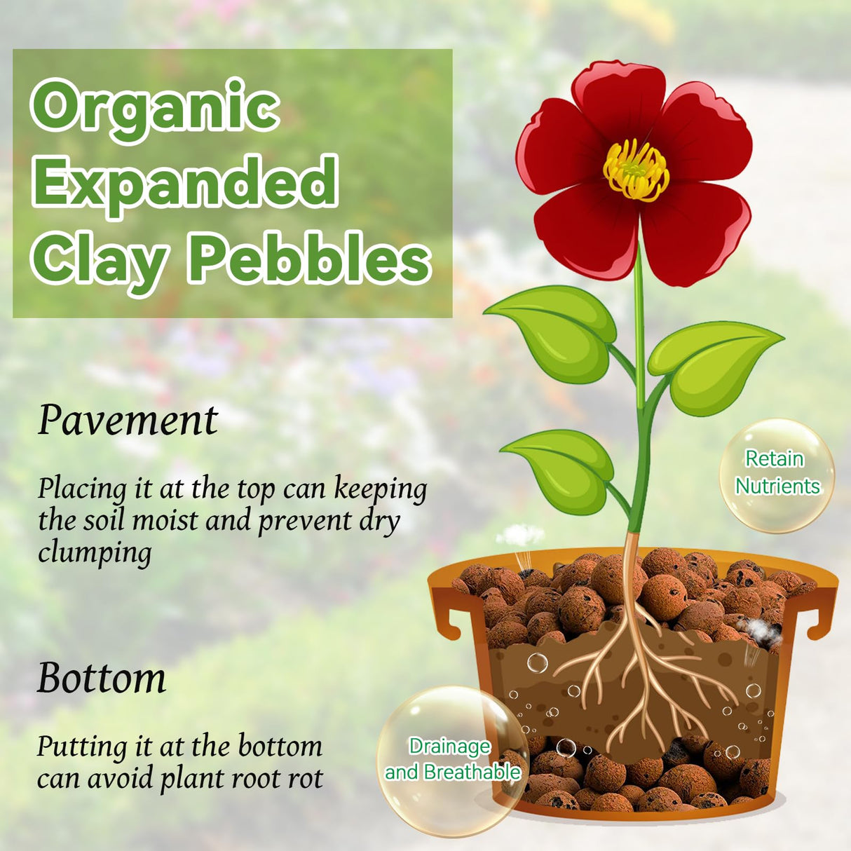 Riare 16LB Organic Leca Clay Pebbles for Plants, 4-16mm Drainage Leca Balls