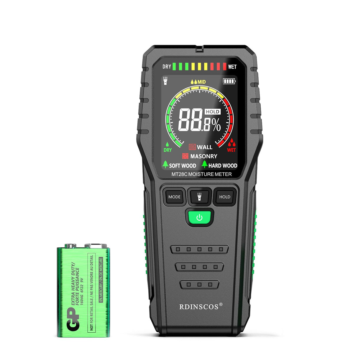 Pinless Moisture Meter for Wall,Floor – Digital Moisture Tester