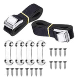Cooler Tie Down Kit for YETI RTIC Coolers, Universal Cooler Straps with Stainless Steel Deck Plates & Screws, Adjustable Cam Buckle Lashing Straps for Boat, Truck Bed, Trailer, Prevent Sliding