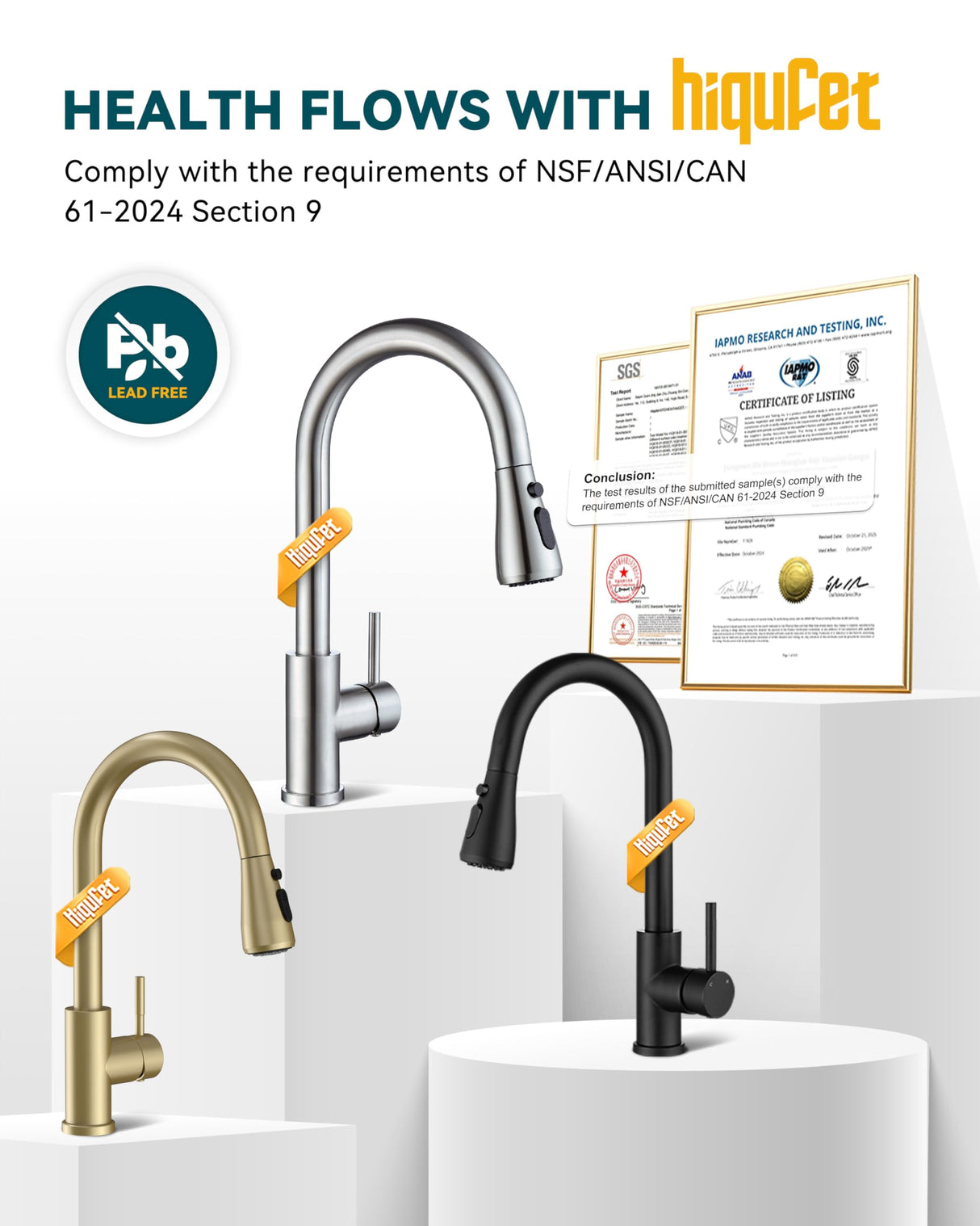 Hiqufet Kitchen Faucet with Pull Down Sprayer, Brushed Nickel High Arc Single Handle Kitchen Sink Faucet for Pot Filler, Stainless Steel Commercial Modern Rv Farmhouse Camper Laundry Bar Sink Faucets